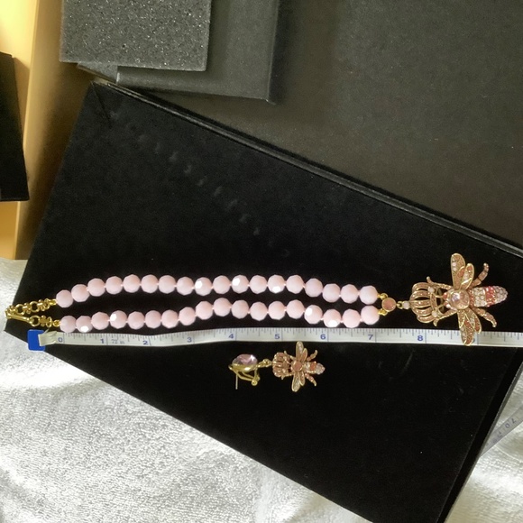 Heidi Daus Majesty The Queen Beaded Crystal Bee Set Necklace Earrings Bracelets - Picture 14 of 16
